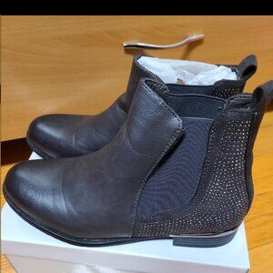 Dark gray studded booties